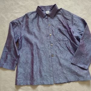 Gerties silk crinkle shirt lavender purple iridescent